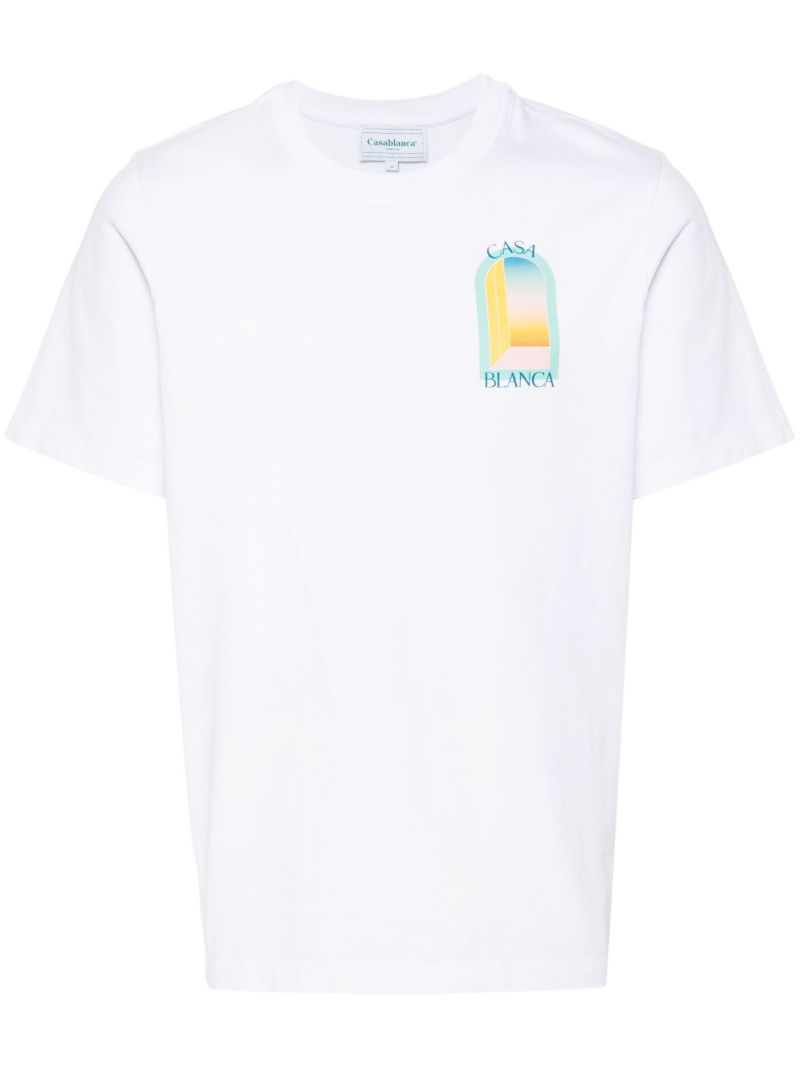 White Logo Print Organic Cotton T-shirt