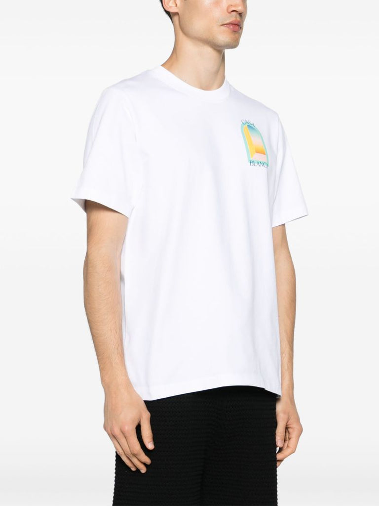 White Logo Print Organic Cotton T-shirt