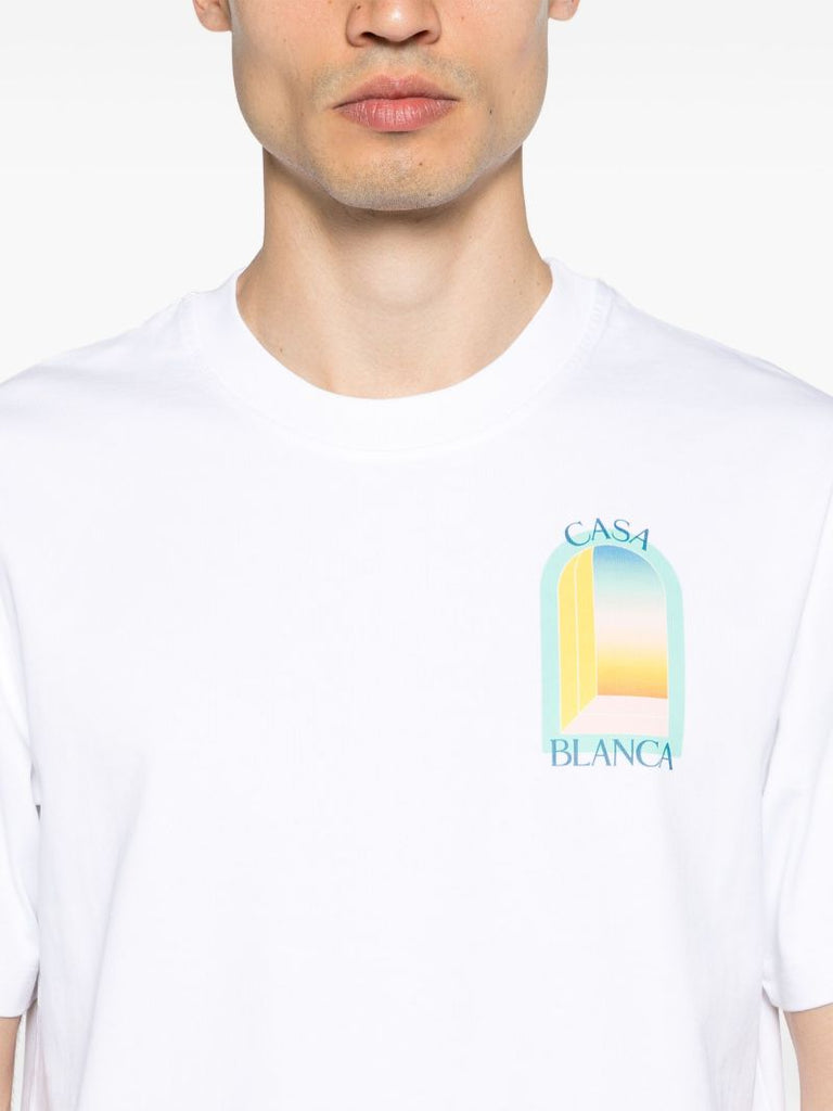 White Logo Print Organic Cotton T-shirt