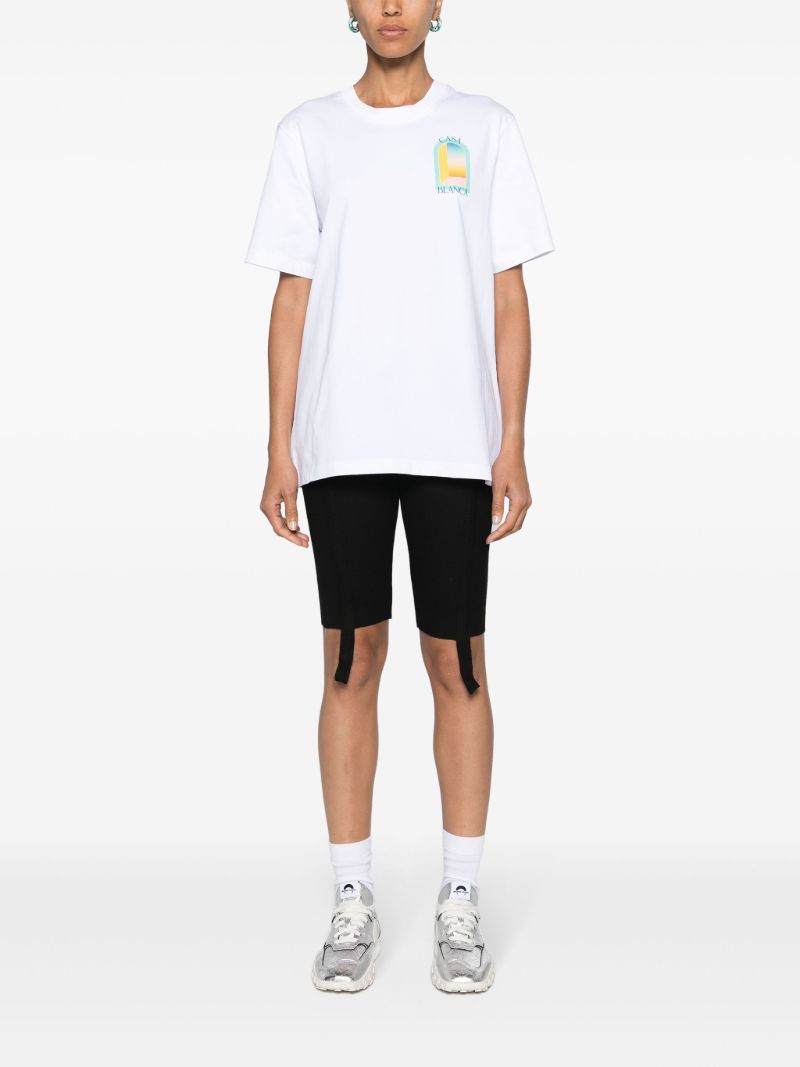 White Logo Print Organic Cotton T-shirt
