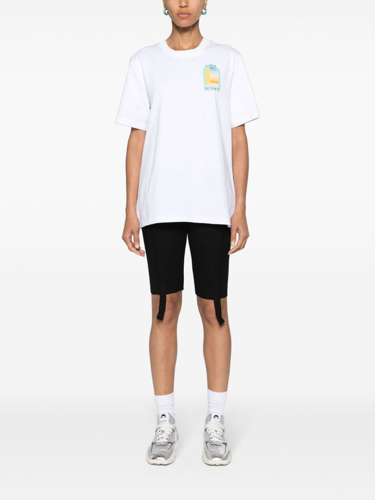 White Logo Print Organic Cotton T-shirt