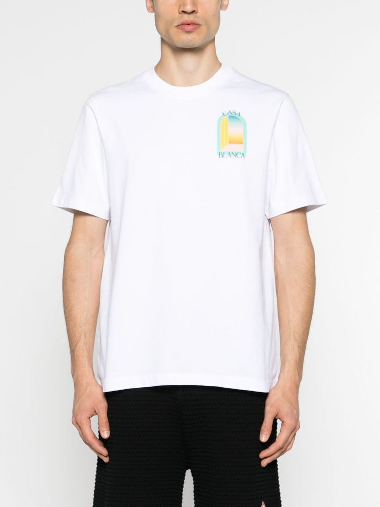 White Logo Print Organic Cotton T-shirt