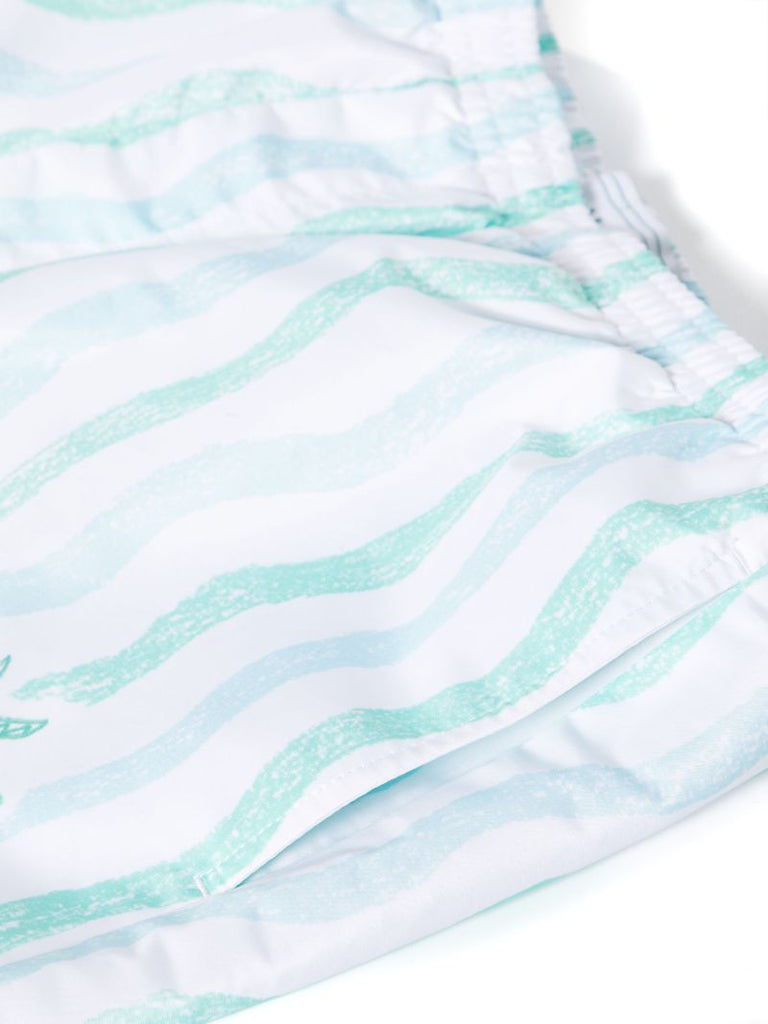 White and Blue Striped Bermuda Shorts