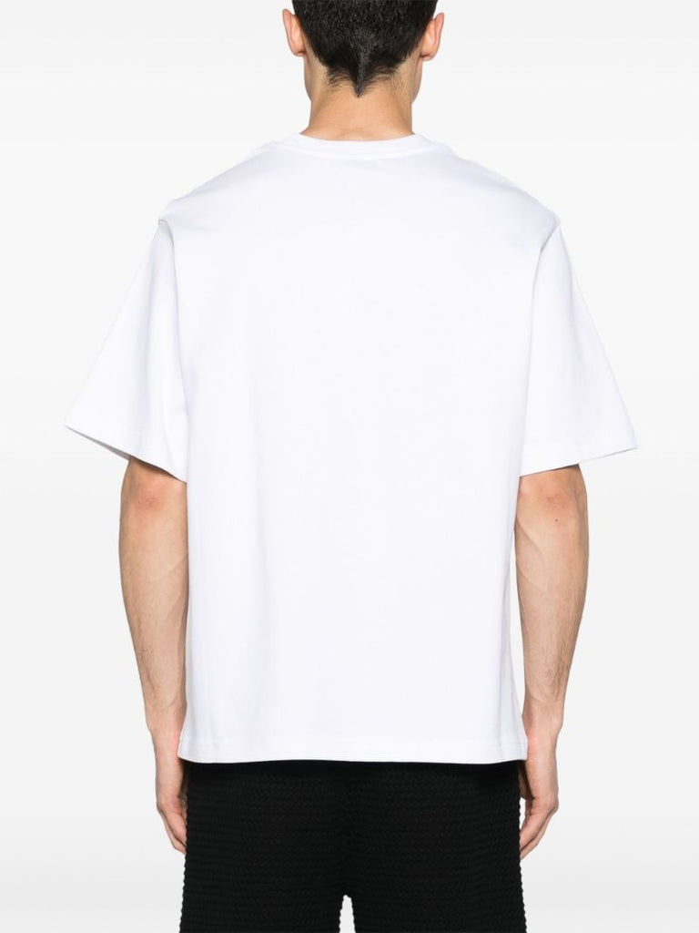 White Logo Embroidery Organic Cotton T-shirt