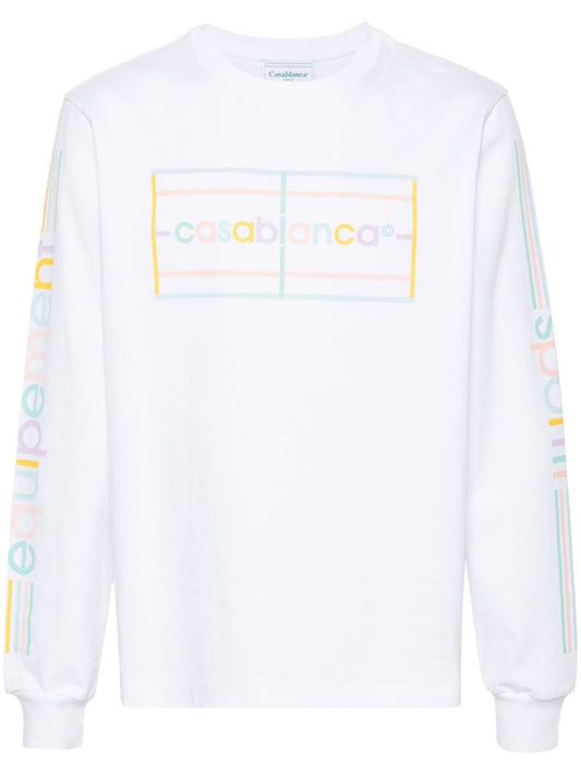 White Logo Print Organic Cotton T-shirt