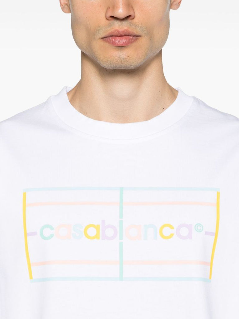 White Logo Print Organic Cotton T-shirt