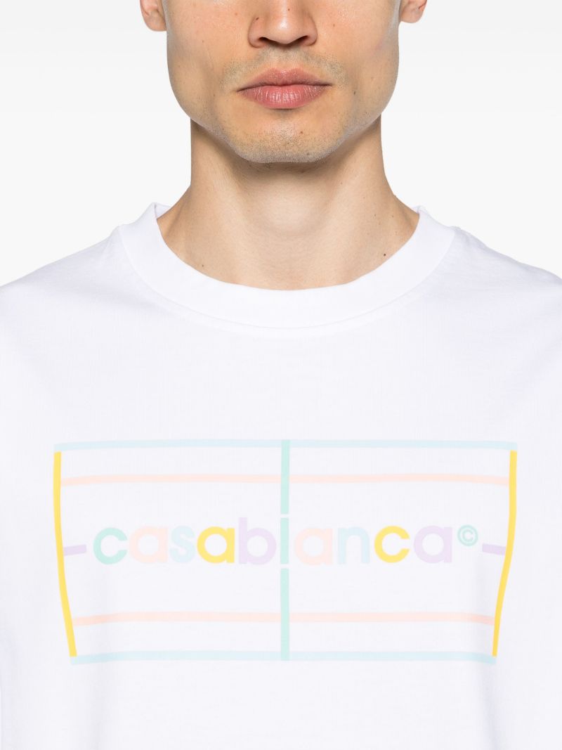 White Logo Print Organic Cotton T-shirt