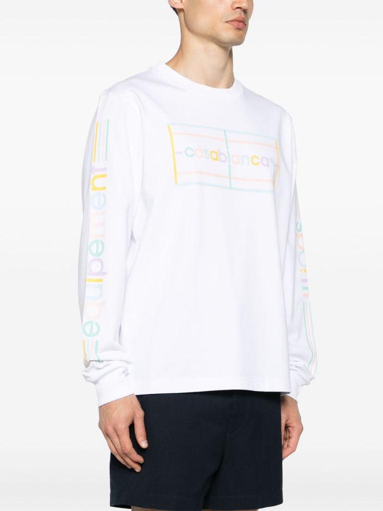 White Logo Print Organic Cotton T-shirt