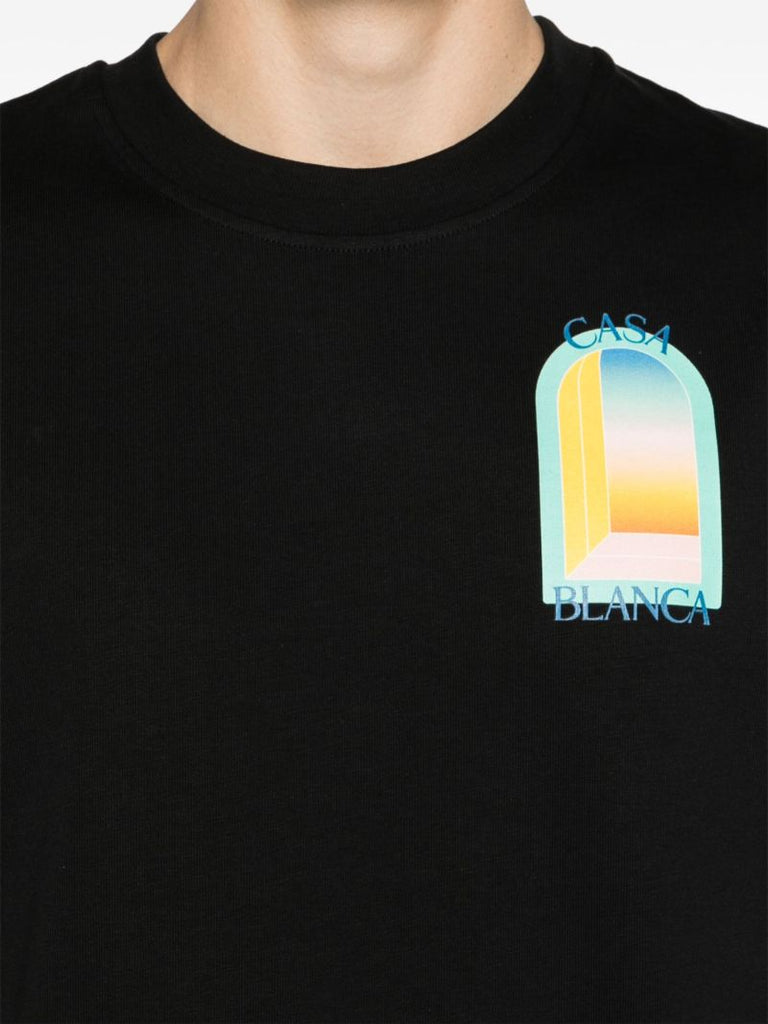 Black Logo Print Organic Cotton T-shirt