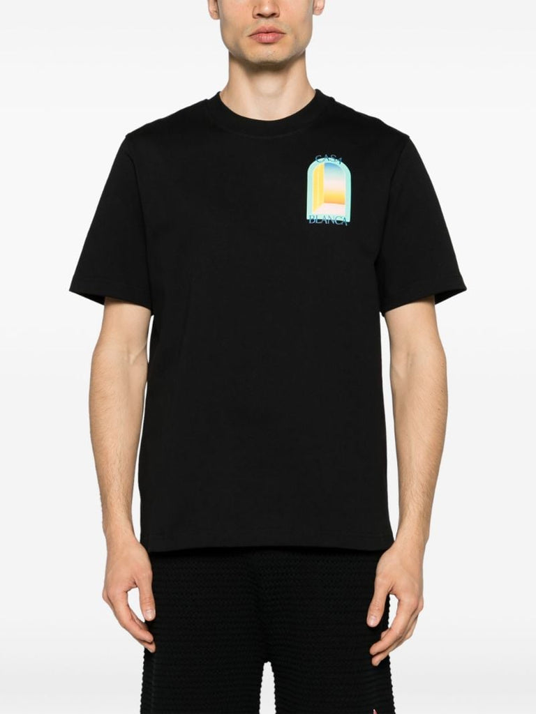 Black Logo Print Organic Cotton T-shirt