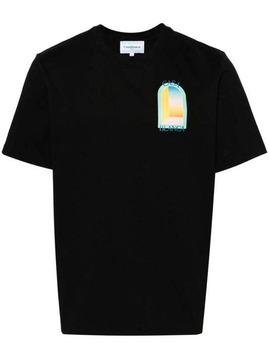 Black Logo Print Organic Cotton T-shirt