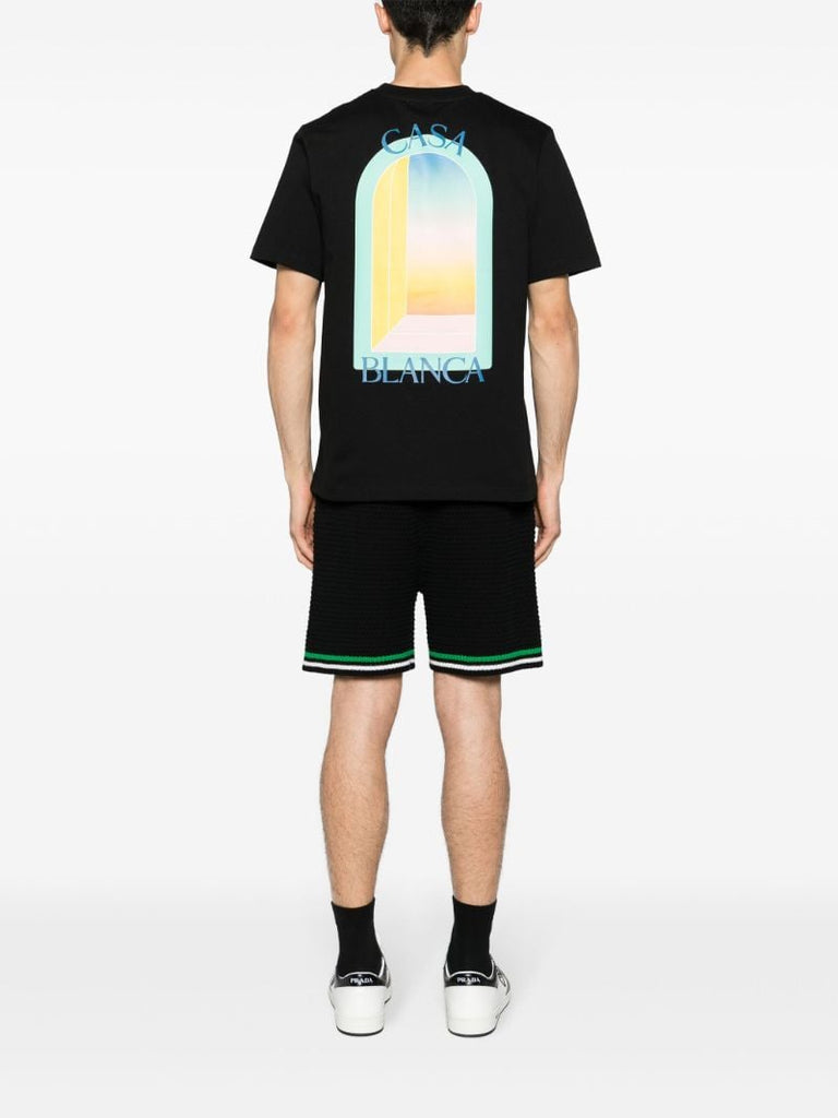 Black Logo Print Organic Cotton T-shirt