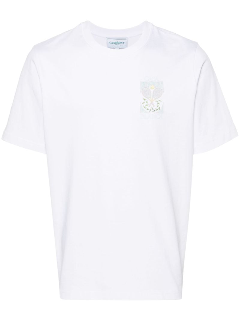 White Logo Print Organic Cotton T-shirt