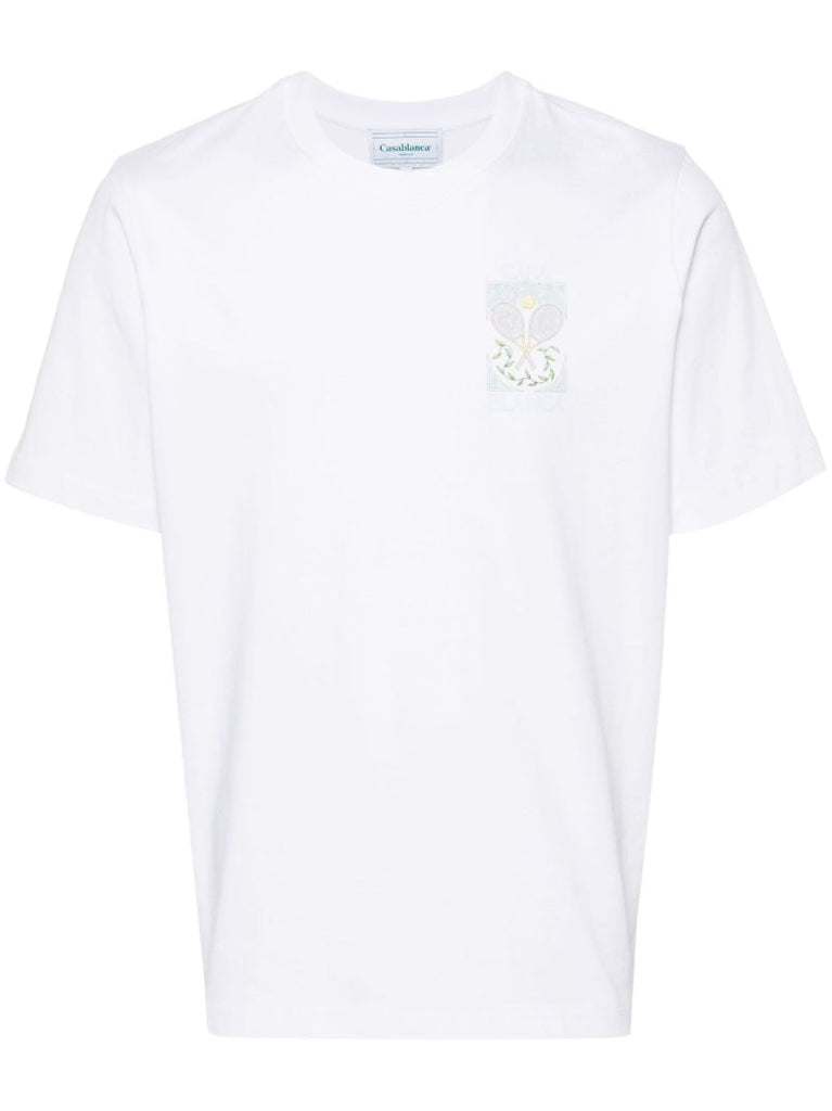 White Logo Print Organic Cotton T-shirt