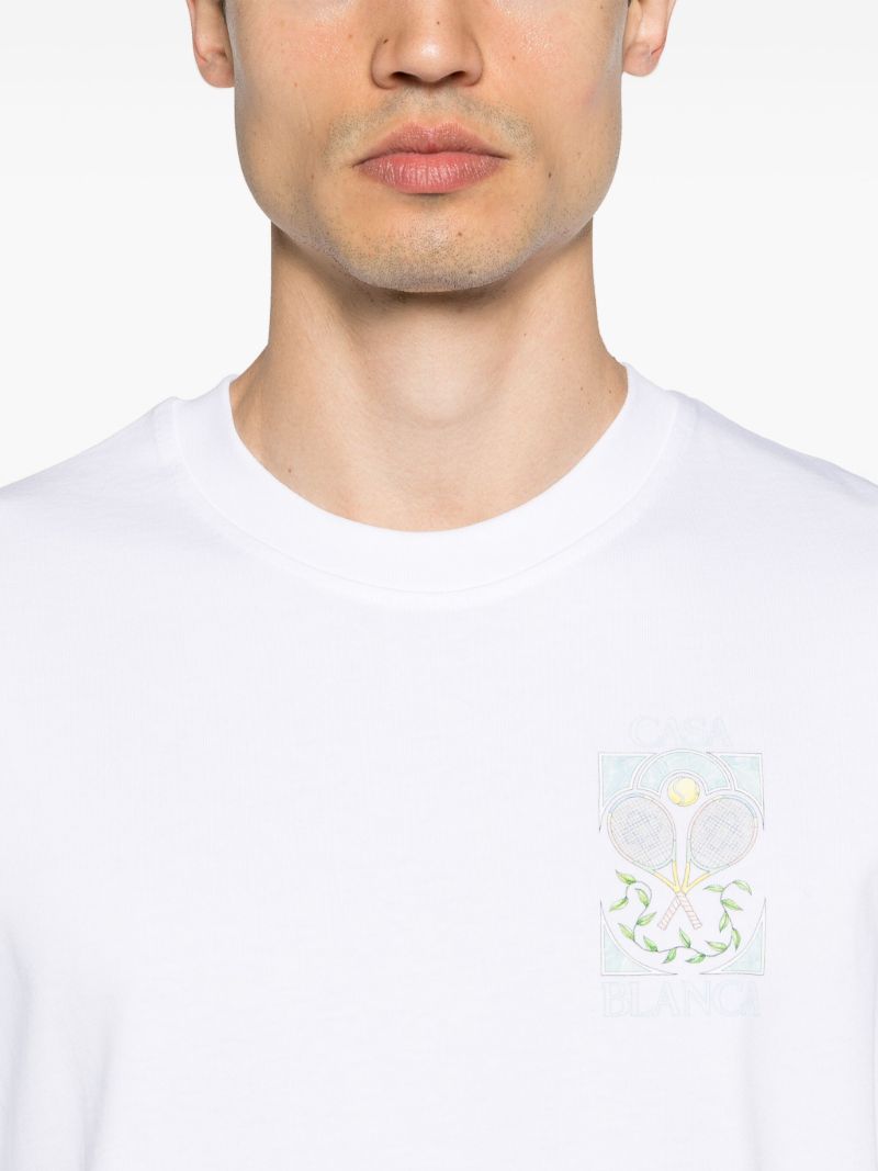 White Logo Print Organic Cotton T-shirt