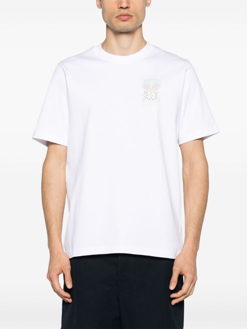 White Logo Print Organic Cotton T-shirt