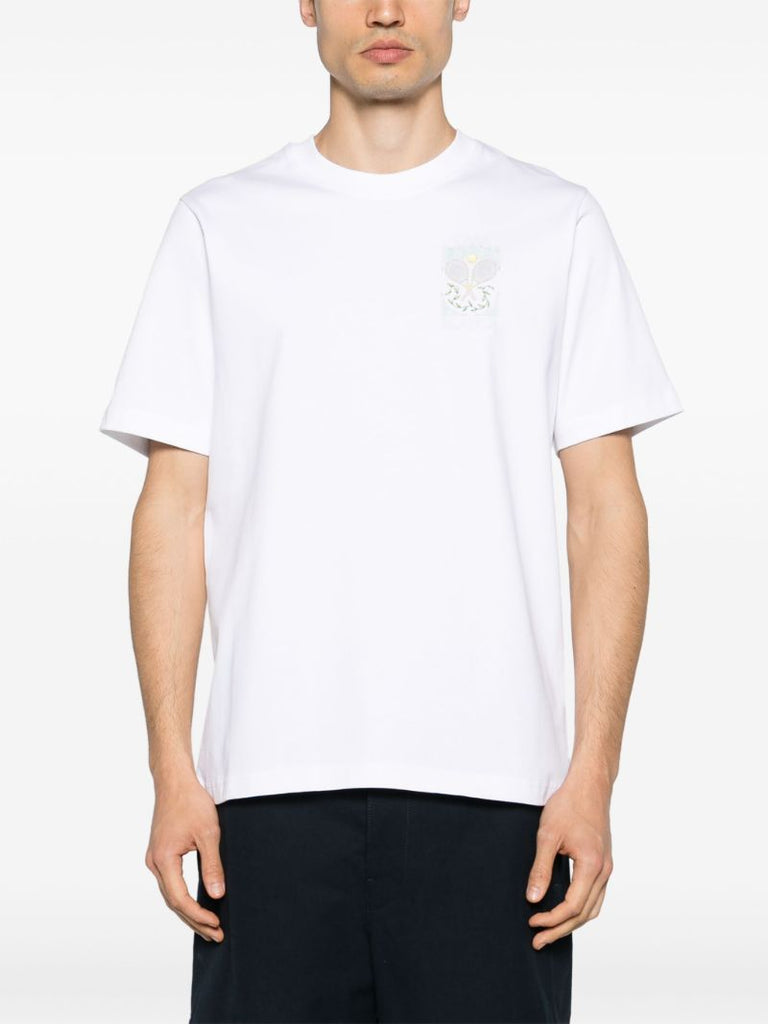 White Logo Print Organic Cotton T-shirt