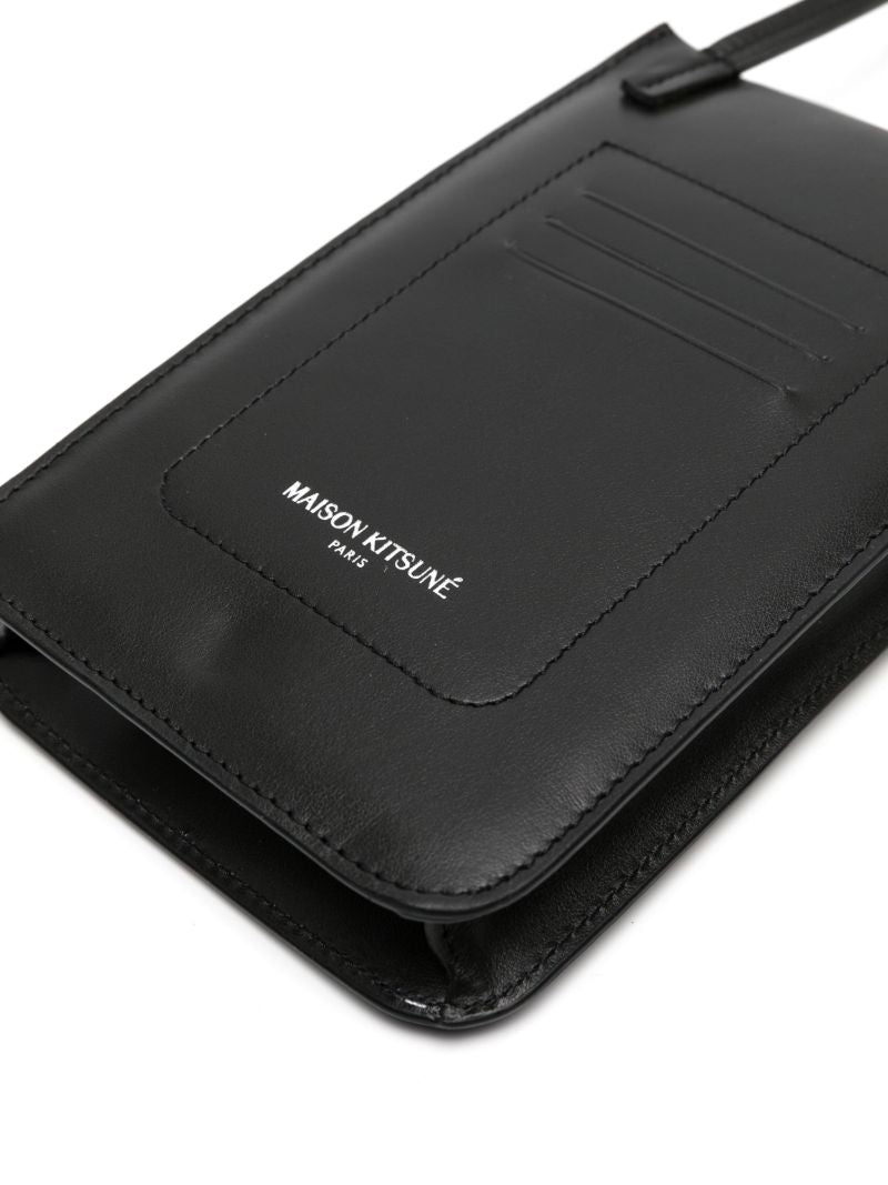 Black Fox Plaque Leather Crossbody Bag