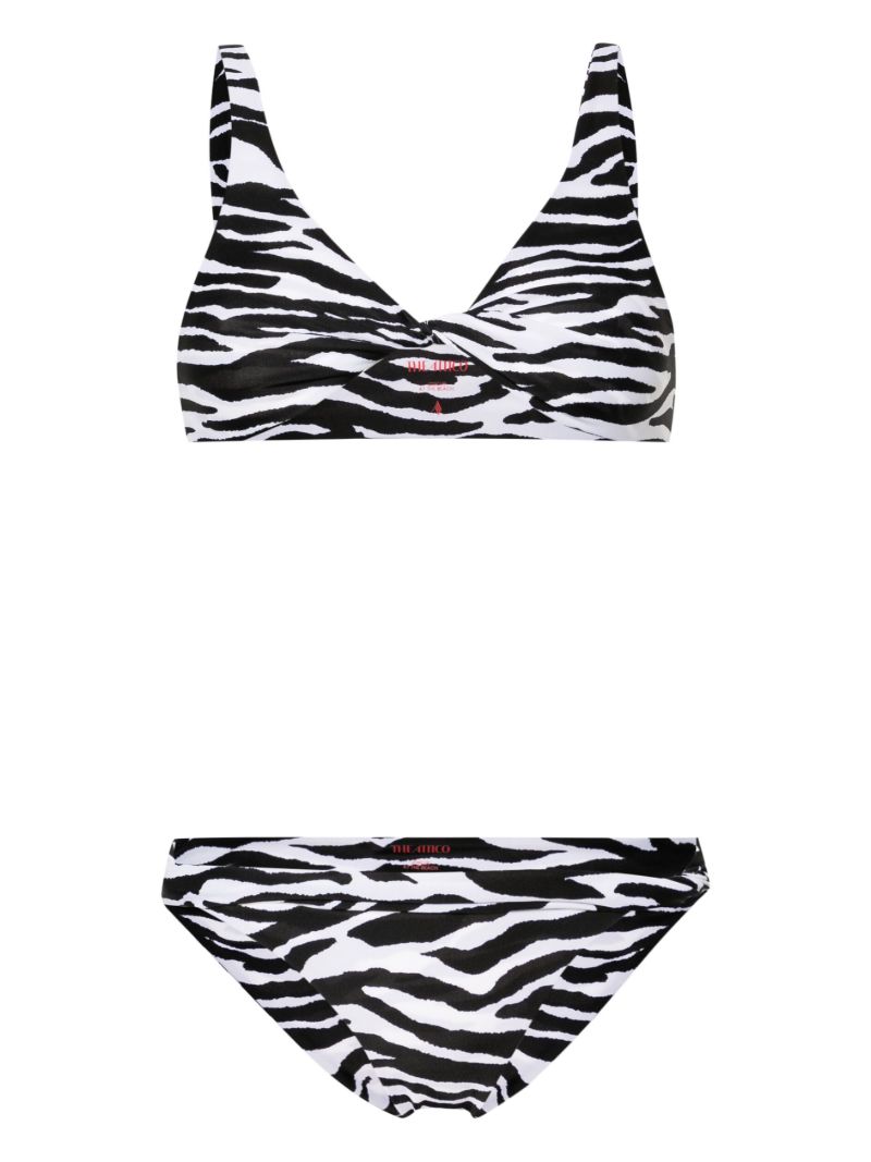 Black Zebra-print Twisted Bikini