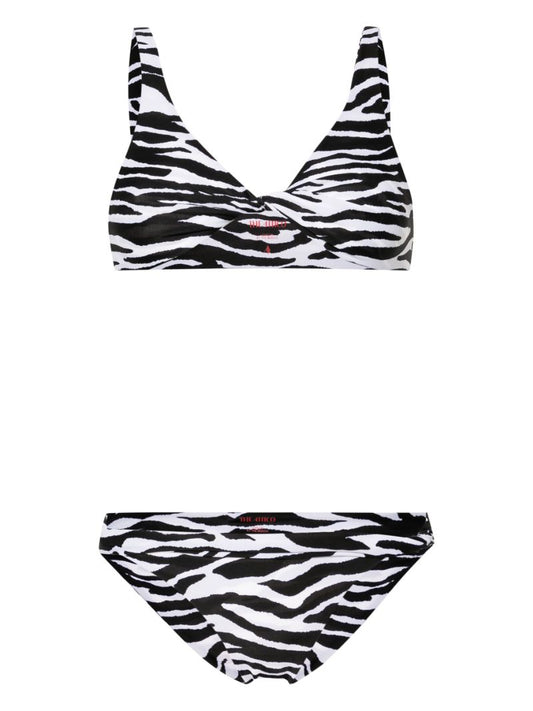 Black Zebra-print Twisted Bikini