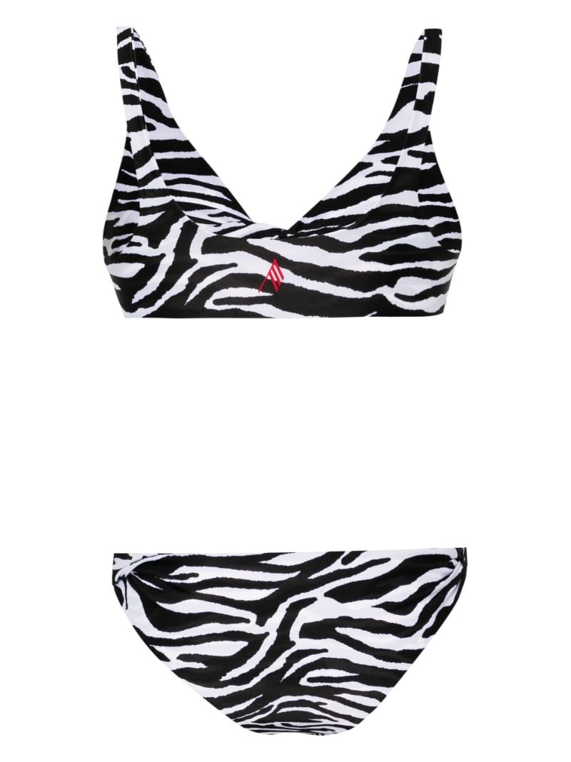 Black Zebra-print Twisted Bikini