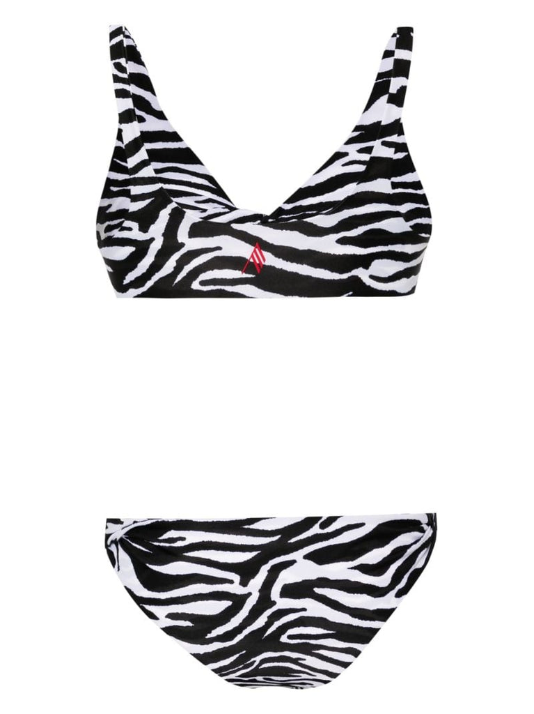Black Zebra-print Twisted Bikini