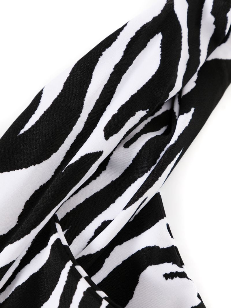 Black Zebra-print Twisted Bikini
