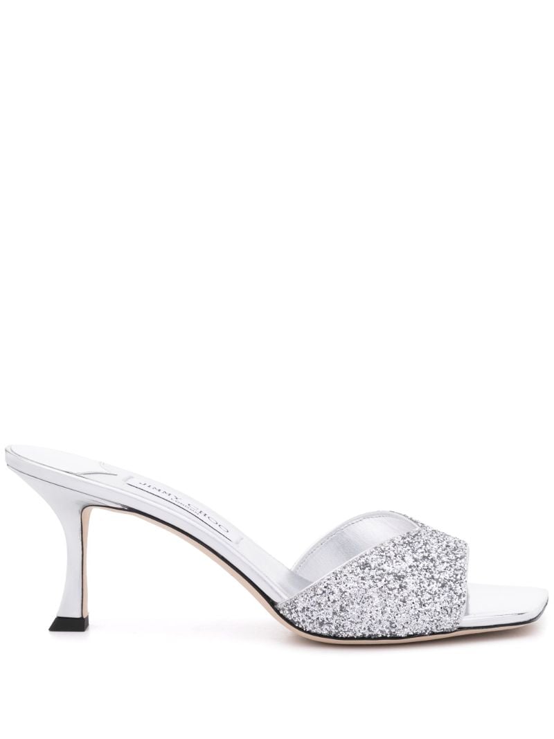 Silver Skye 70 Glitter Mules