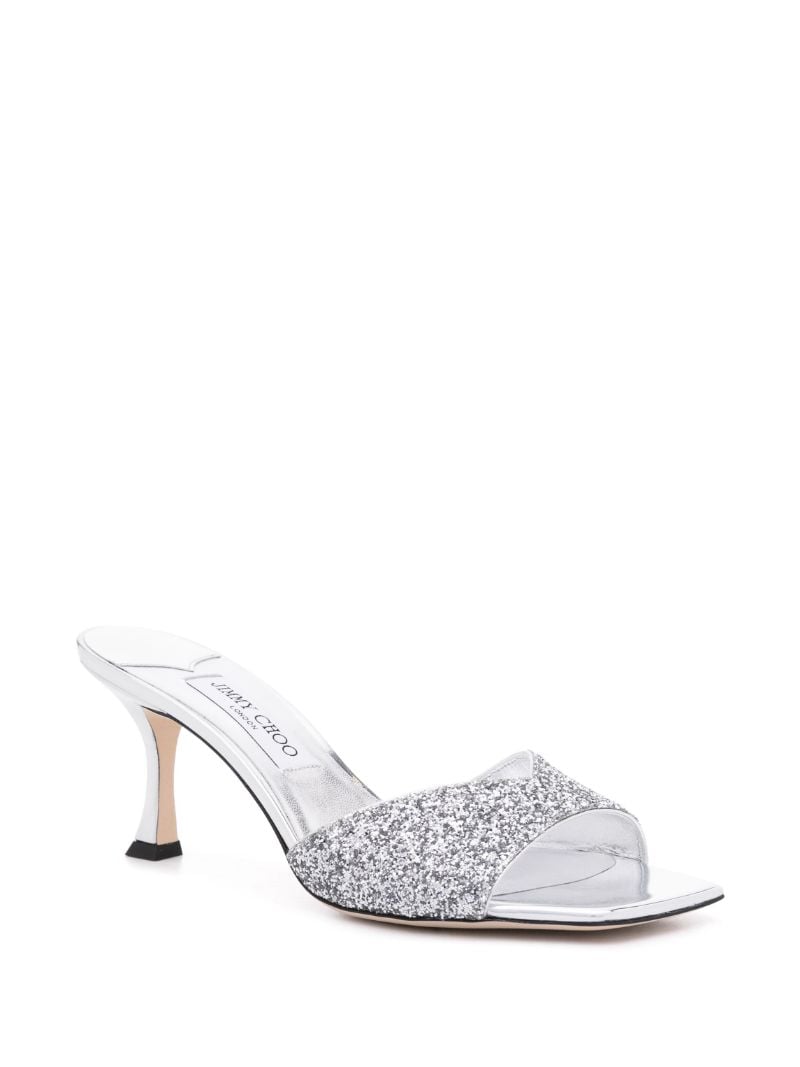 Silver Skye 70 Glitter Mules