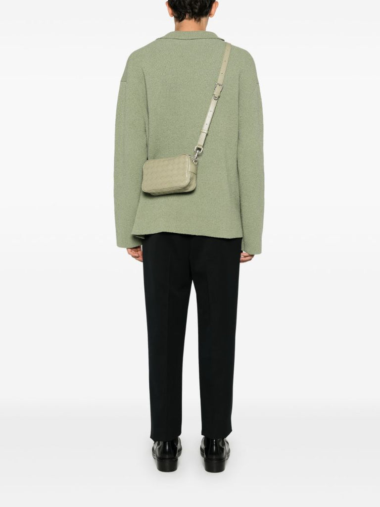 Green Intrecciato Messenger Bag