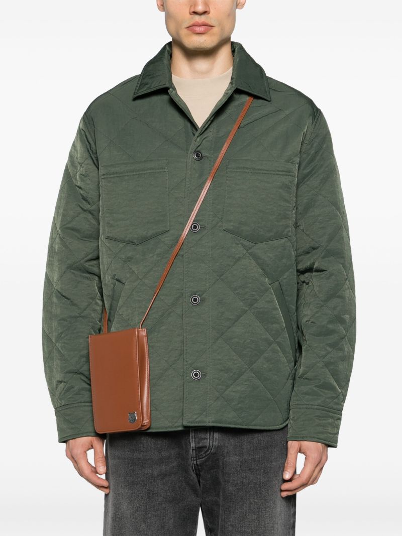 Brown Fox Plaque Leather Crossbody Bag
