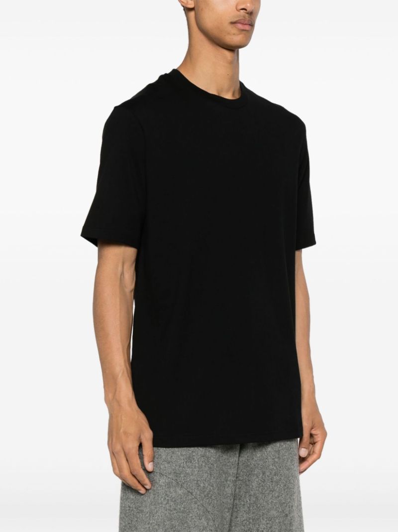 Black Slogan-print Cotton T-shirt