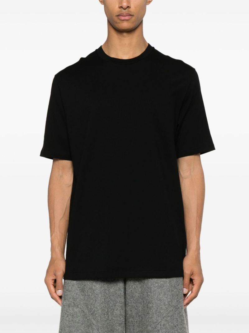 Black Slogan-print Cotton T-shirt