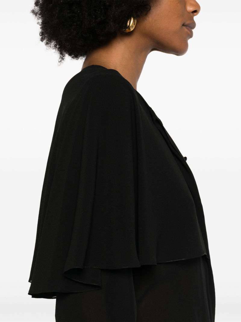 Black Silk Cape Blouse