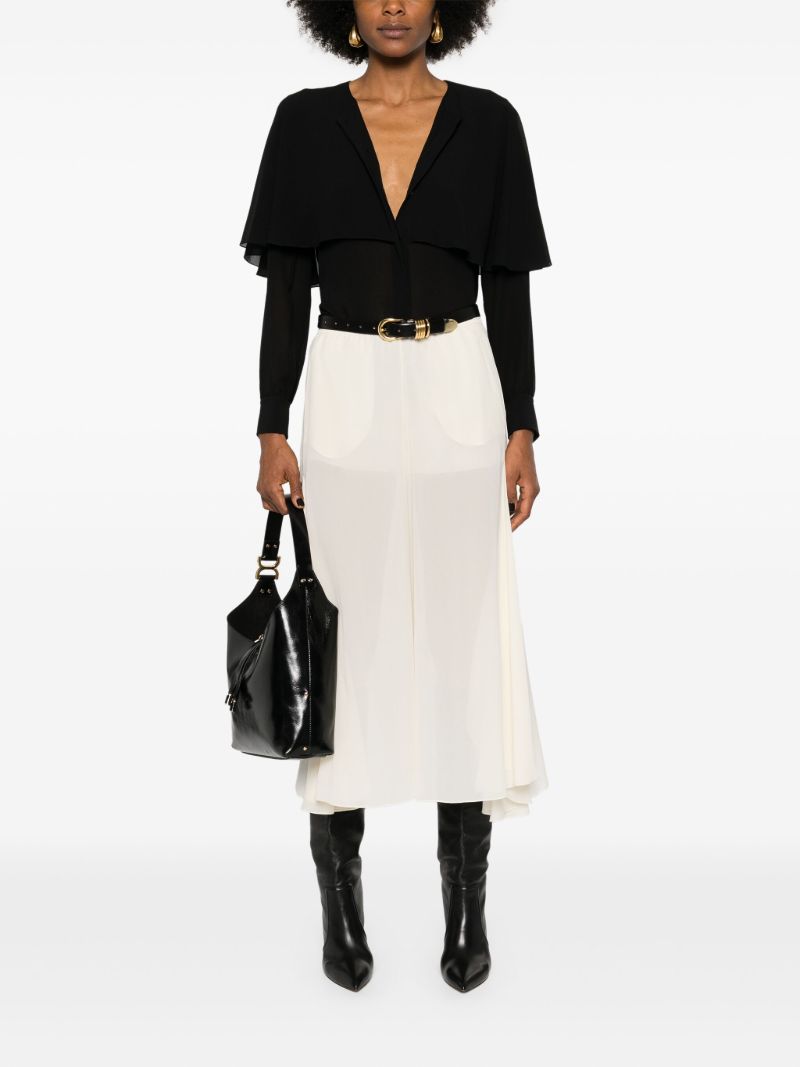 Black Silk Cape Blouse