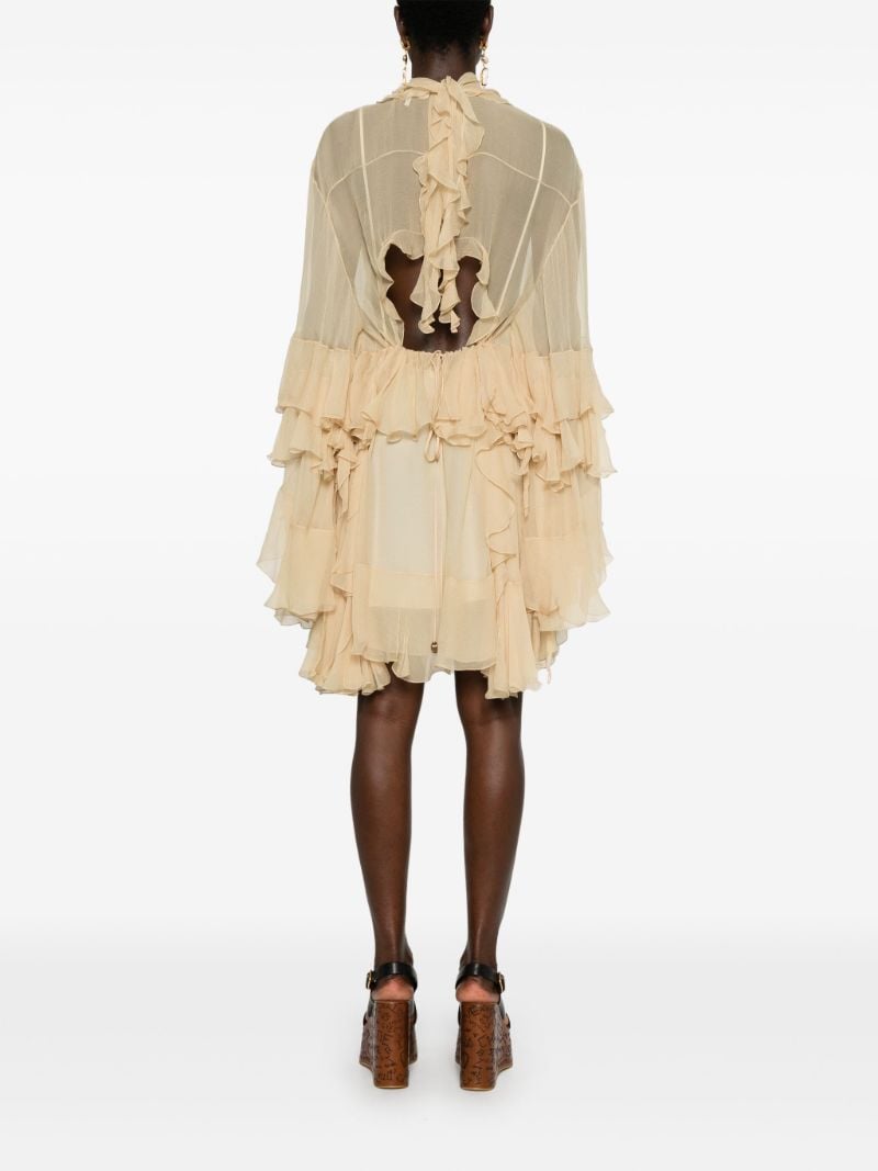 Ruffled Silk Mini Dress