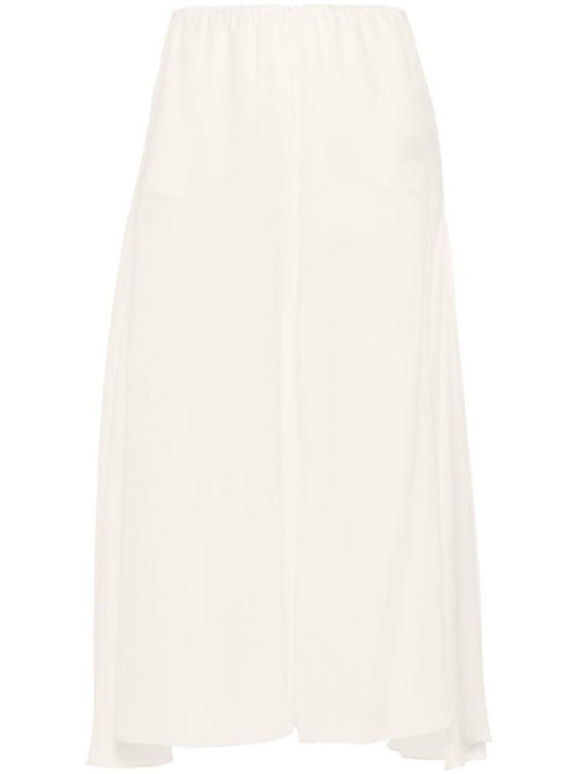 Neutral Wide-leg Silk Trousers