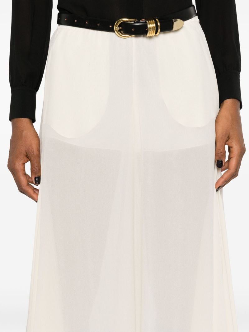 Neutral Wide-leg Silk Trousers