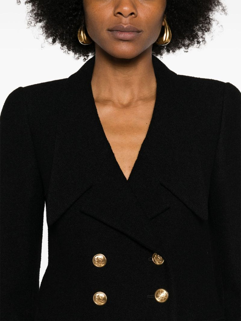 Black Double-breasted Bouclette Jacket