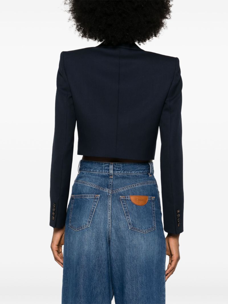 Blue Cropped Wool Spencer Jacket