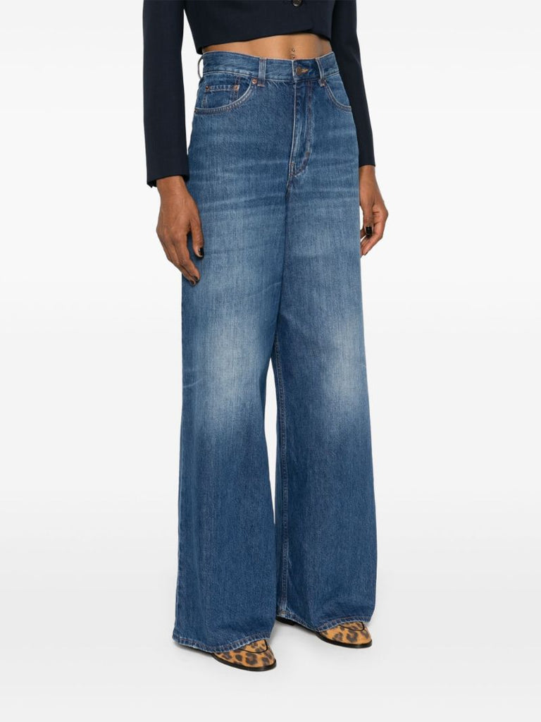 Blue Wide-leg Jeans