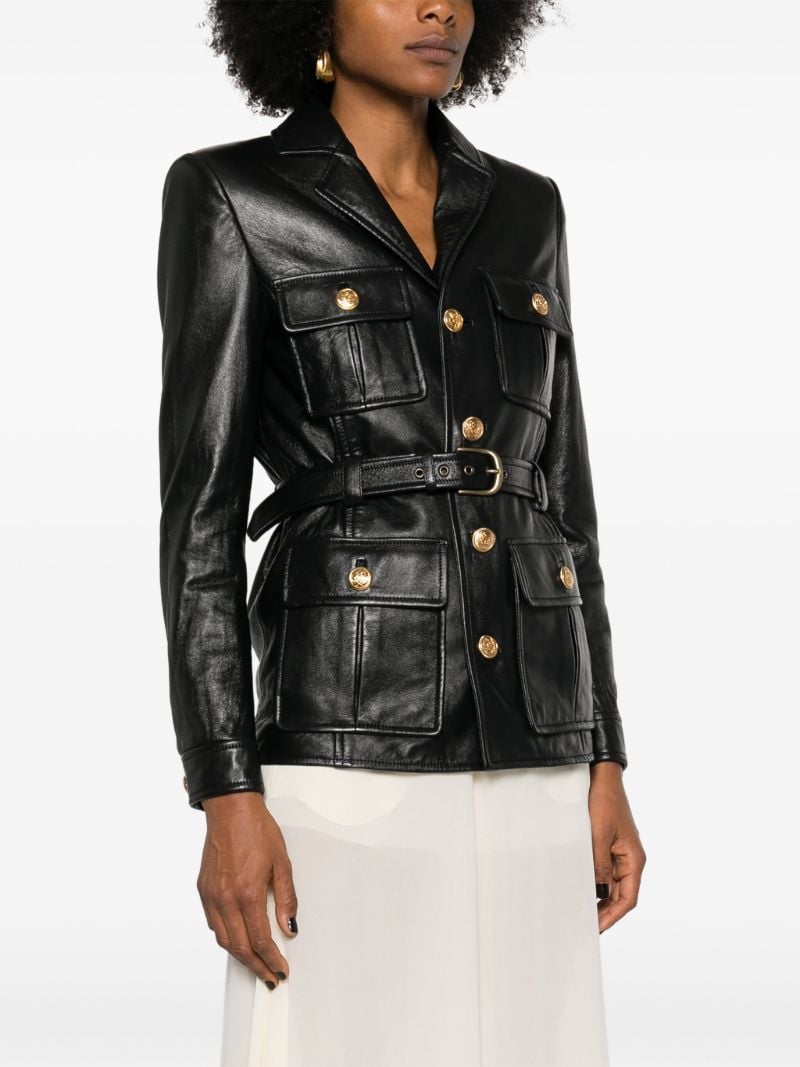 Black Belted Leather Jacket