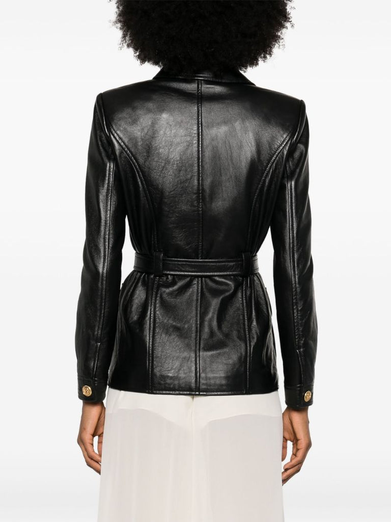 Black Belted Leather Jacket