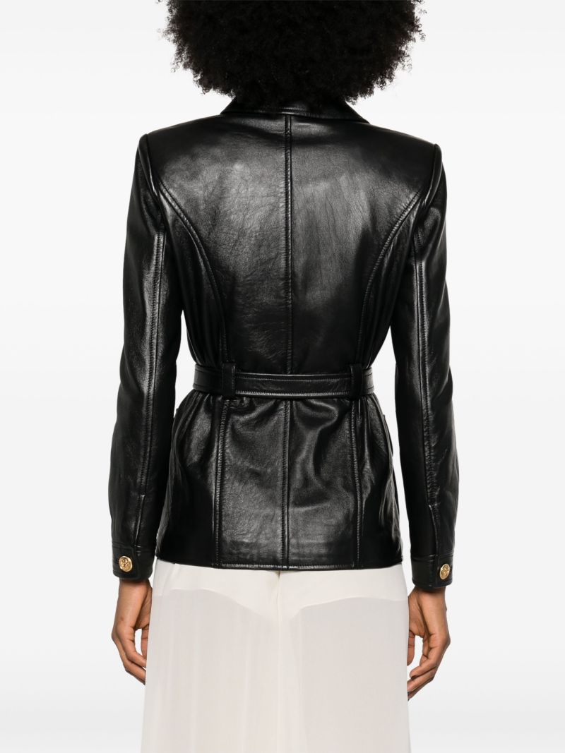 Black Belted Leather Jacket