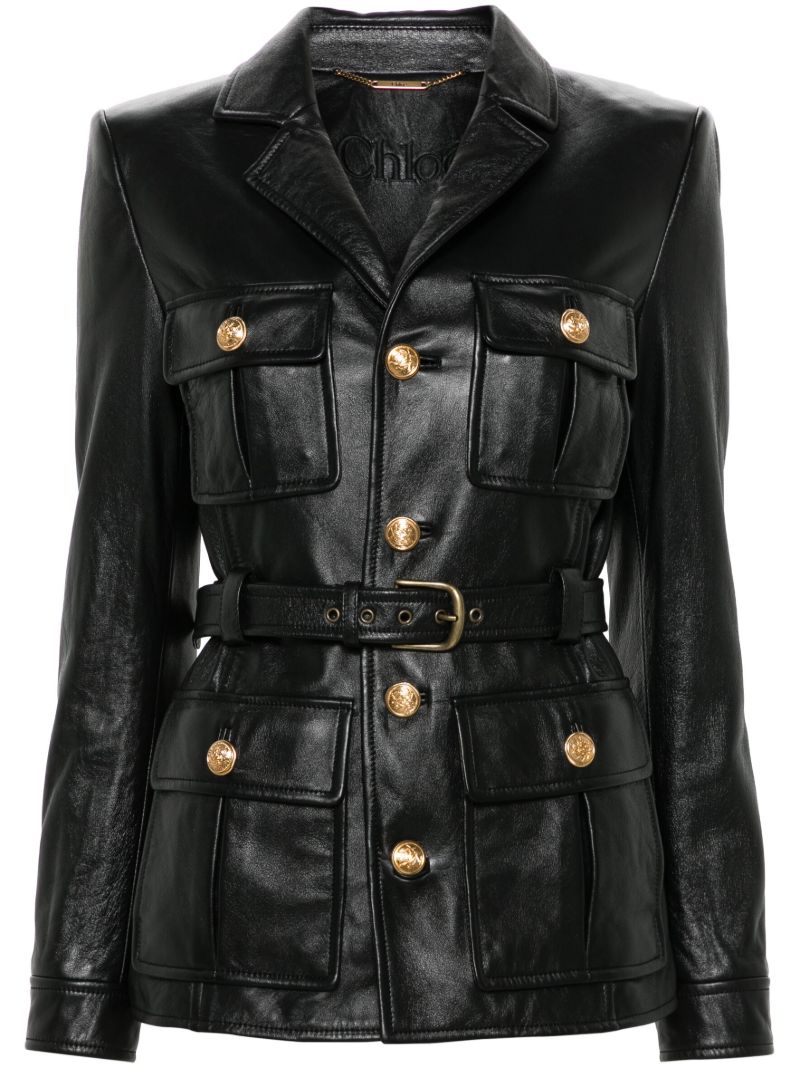 Black Belted Leather Jacket
