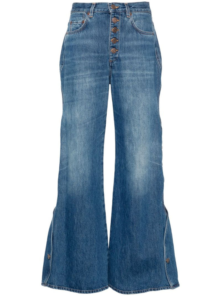 Cut-out Cropped Jeans