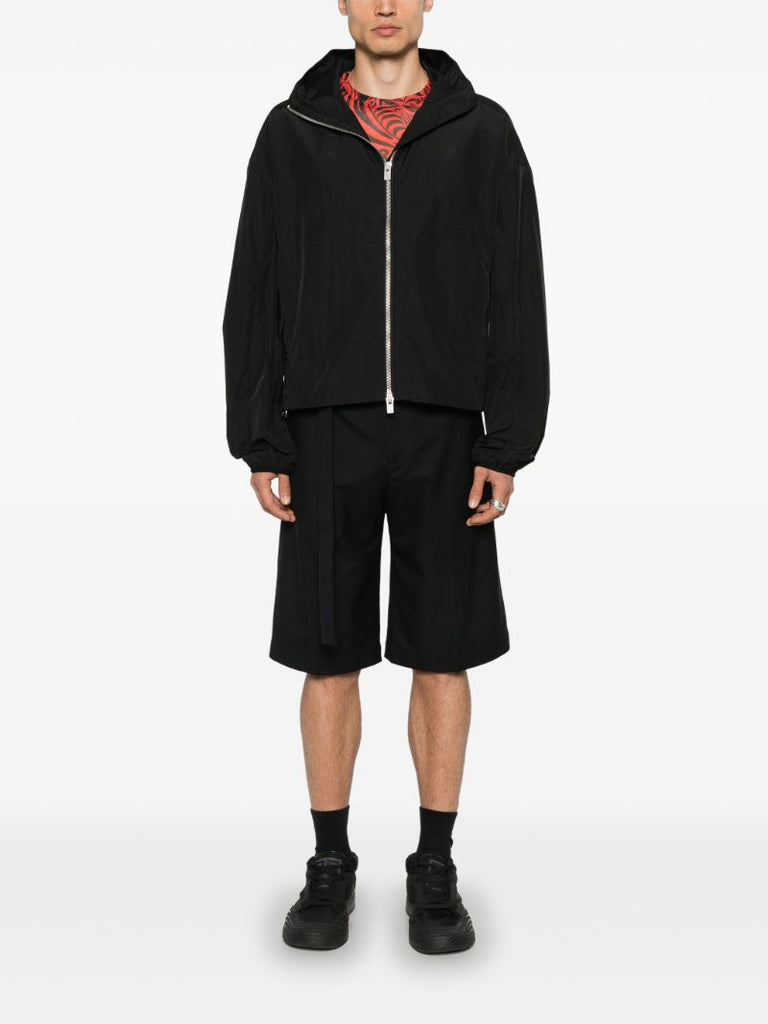 Black Zipped Hooded Jacket