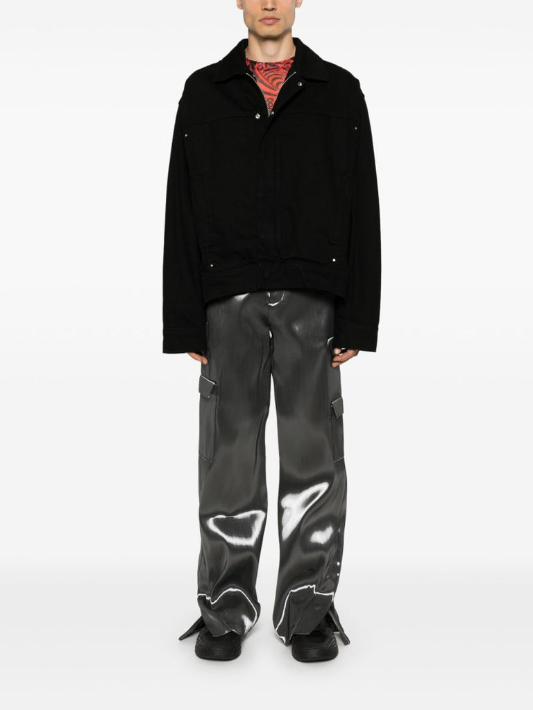 Black Press-stud Denim Jacket