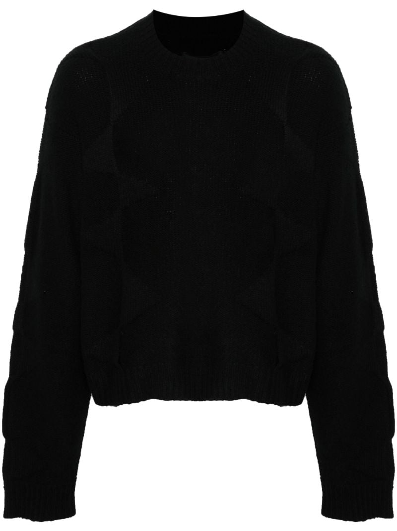 Black Panelled Knit Sweater