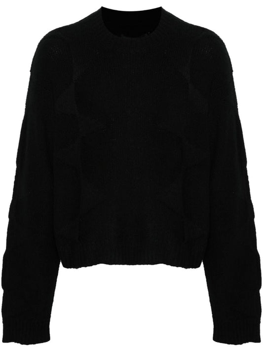 Black Panelled Knit Sweater